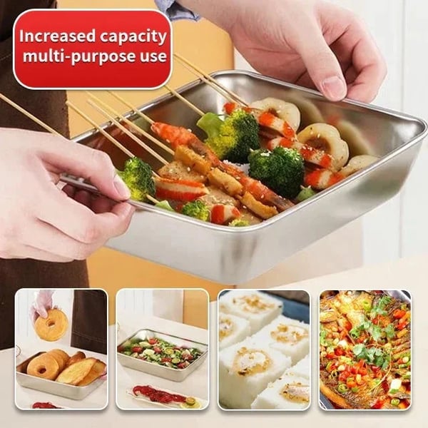 Piatto in acciaio inox convertibile: Conserva e servi con eleganza